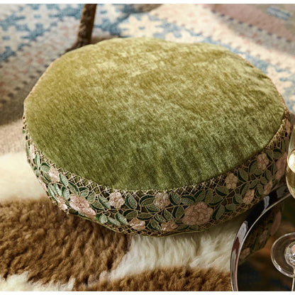 DecorBites™ Luxe Chenille Ruffled Green Lumbar Pillow Cover 35x45