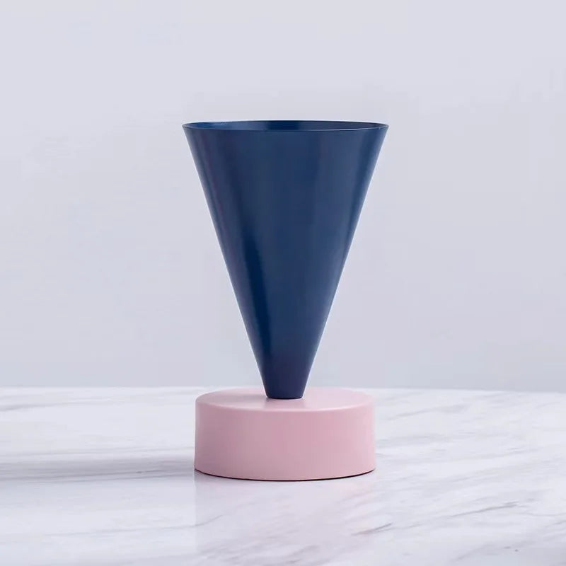 DecorBites™ Geometric Triangle Vase: Metallic Colored Flower Arrangement Terrarium & Home Decor