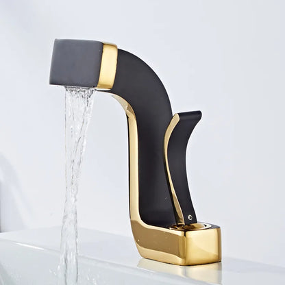 DecorBites™ Gold Brass Basin Faucet Cold Hot Water Mixer Sink Tap Deck Mount