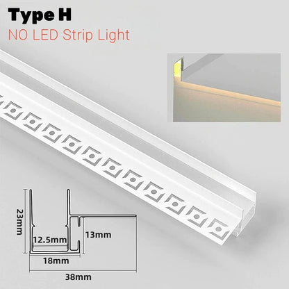 DecorBites™ LED Aluminum Profile Recessed Waist Line Channel for Backlighting Corners