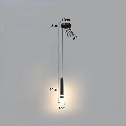 Modern Long Double Spotlight Pendant Light in Black/Gold
