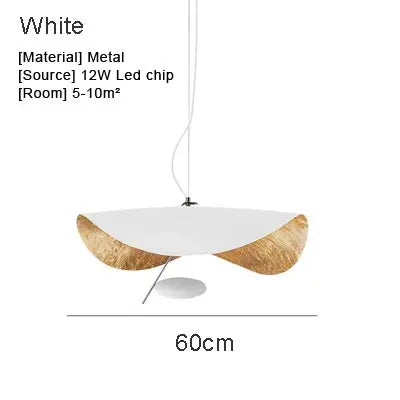 DecorBites™ Lederam Manta Pendant Lamp Flying Saucer Hat industrial retro design white black
