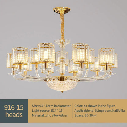 DecorBites™ Crystal Glass Pendant Lamp: Modern European Luxury for Living, Dining, Bedroom