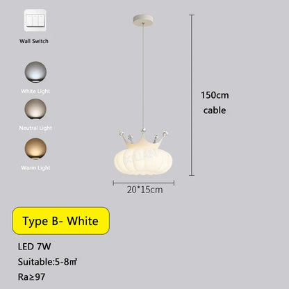 DecorBites™ Gold Crown Pendant Light: Luxe Cloud Hanging Lamp for Children's Bedroom and Living Room