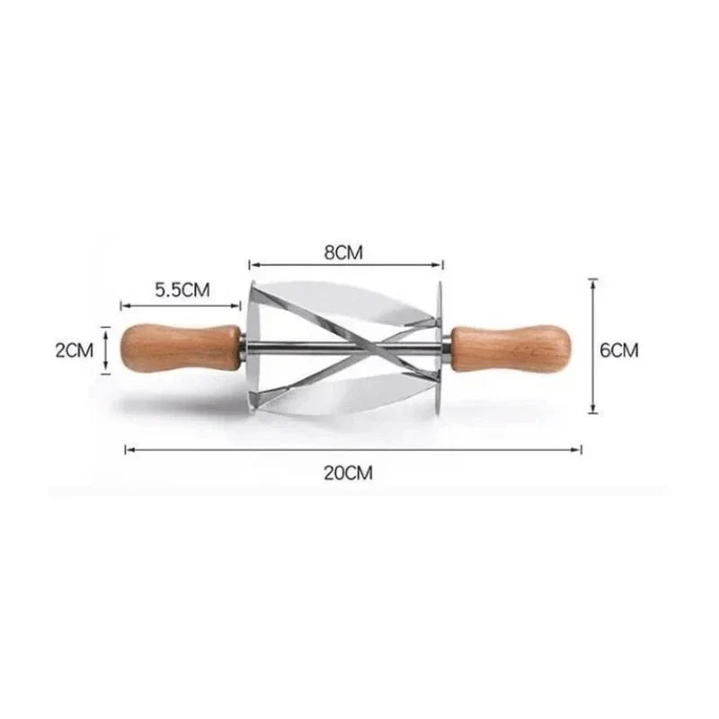 DecorBites™ Croissant Dough Cutter: Stainless Steel Handle, Pastry Wheel Knife for Baking