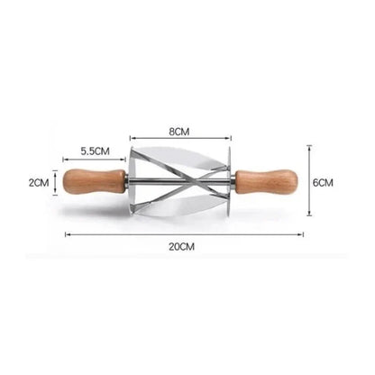 DecorBites™ Croissant Dough Cutter: Stainless Steel Handle, Pastry Wheel Knife for Baking