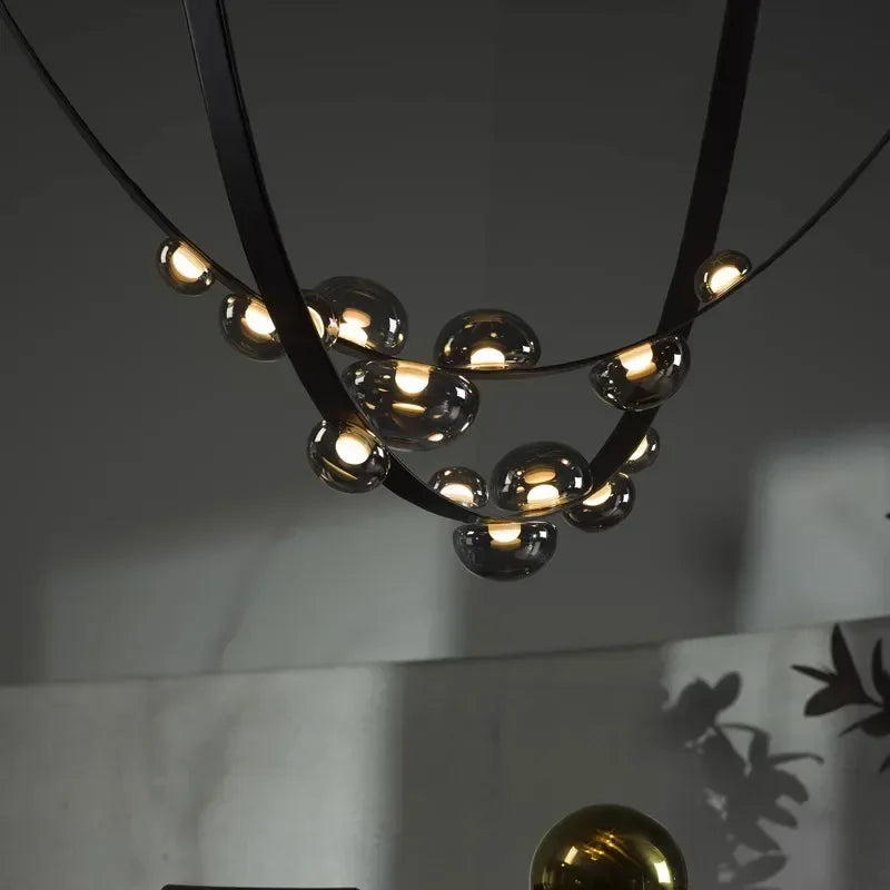 DecorBites™ Designer Leather Loft Chandelier Pendant Light for Living Room Hotel Staircase