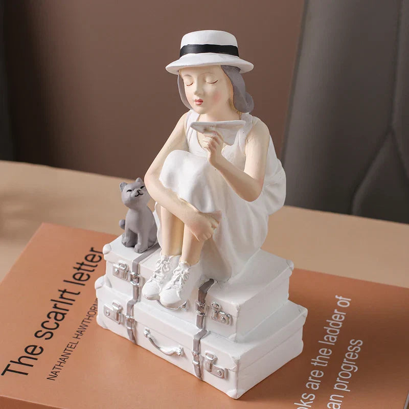 Resin Girl Figurine Sculpture