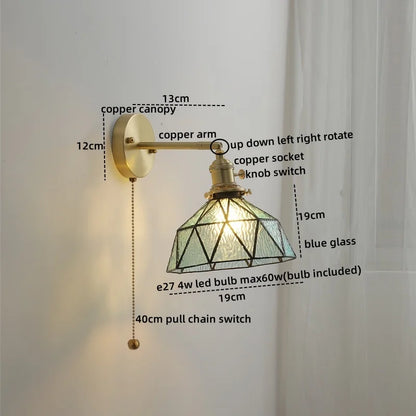 DecorBites™ Glass Copper LED Wall Lights Modern Style for Indoor Bedroom Living Room