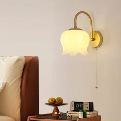 DecorBites™ Iron LED Wall Sconce Pull Chain Switch Stair Light Fixture for Study Hallway