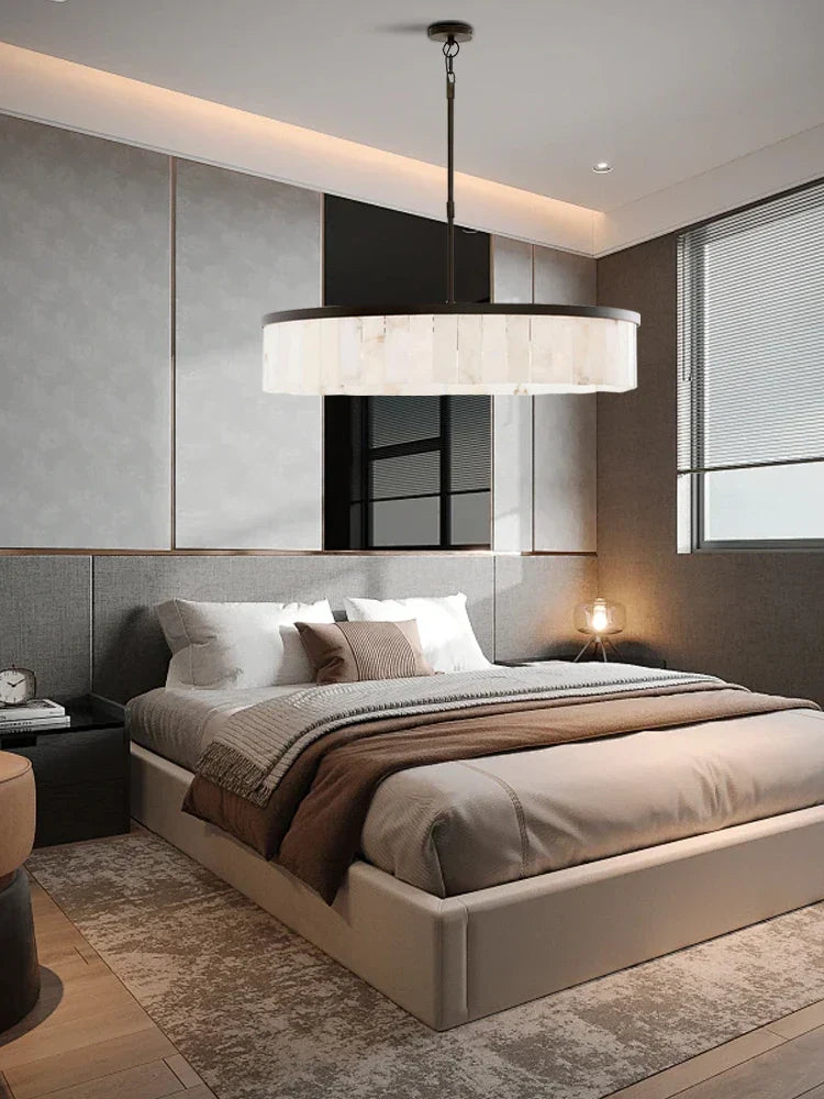 DecorBites™ Gold Marble Ceiling Pendant Light Round Elegant Luxury Hanging Lamp
