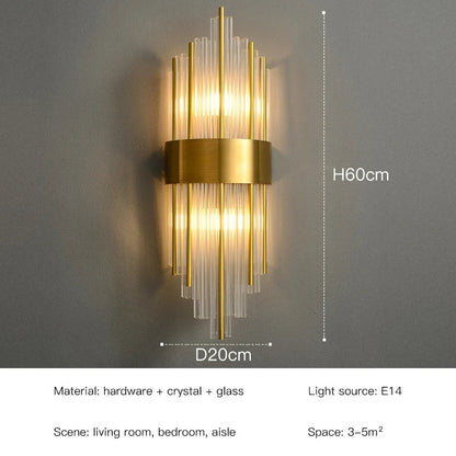 DecorBites™ Crystal LED Wall Lamps: Elegant Gold Wall Sconce Lights for Luxury Home Decor