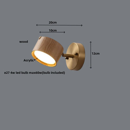 DecorBites™ LED Wood Base Wall Sconce Modern Art Light Fixture for Living Room & Bathroom