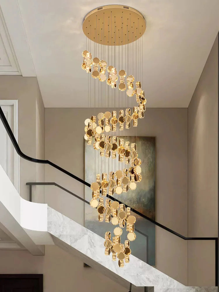 Gold Crystal Pendant Lamp 45-Head Design