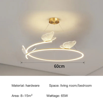 DecorBites™ Butterfly Design Ceiling Chandelier: Modern Minimalist Pendant Lamp for Home Decor