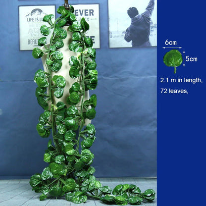 DecorBites™ Ivy Green Fake Leaves Garland Vine Wall Decoration Artificial Plants