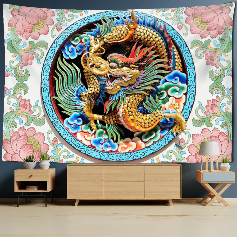 Dragon Totem Polyester Wall Tapestry 200x150cm