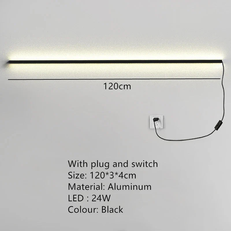 DecorBites™ LED Wall Lights Dimming Switch Black Gold White Metal Sconces Bedroom Aisle Lamp
