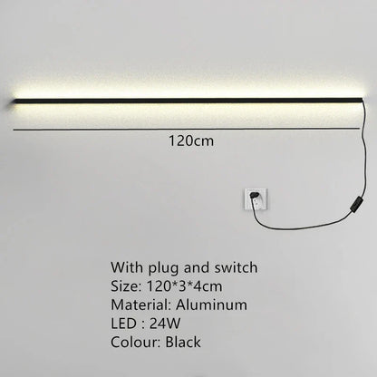 DecorBites™ LED Wall Lights Dimming Switch Black Gold White Metal Sconces Bedroom Aisle Lamp