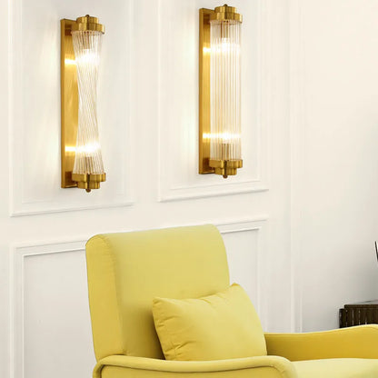DecorBites™ Crystal Wall Sconce Lamp for Living Room Bedside Decor Glass Gold Lighting