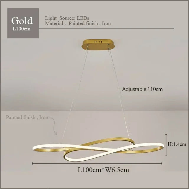 LED Chandelier Remote Dimming Gold