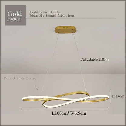 LED Chandelier Remote Dimming Gold