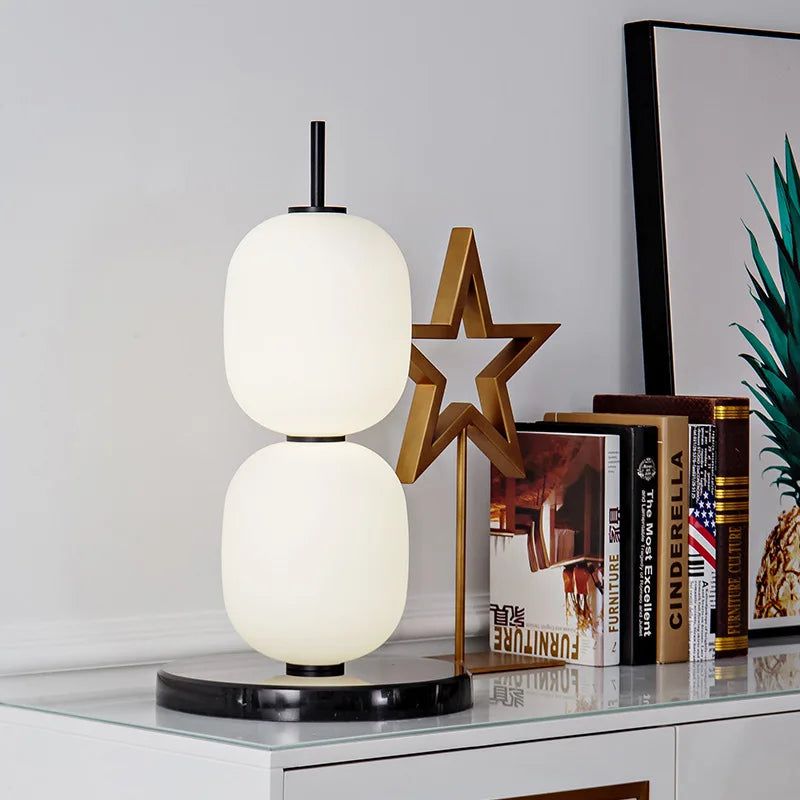 DecorBites™ Gourd String Floor Lamp, White Glass Lampshade, Designer Nordic Floor Light