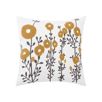 DecorBites™ Daisy Floral Geometric Embroidery Pillowcase, Soft Comfortable Home Decor Cover