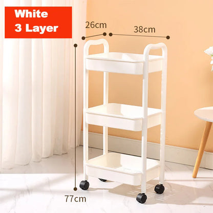 DecorBites™ Kitchen Storage Cart Rolling Utility Organizer Rack Shelf Trolley Cart