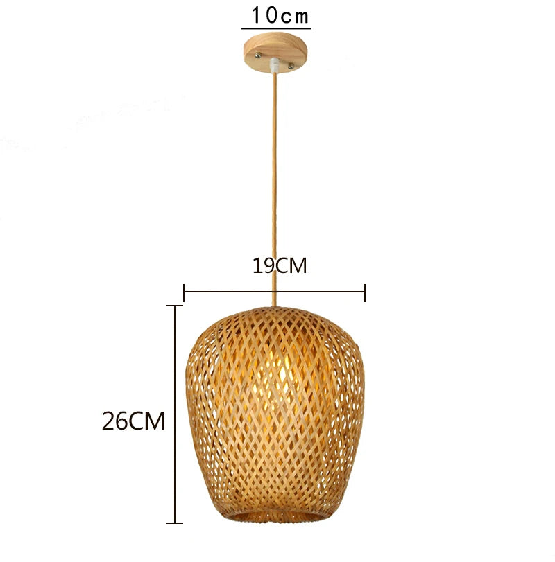 DecorBites™ Bamboo Pendant Lamp Hand Knitted