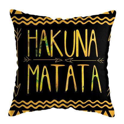 DecorBites™ Geometric Deer Print Pillowcase 45x45cm - Yellow Home Decor