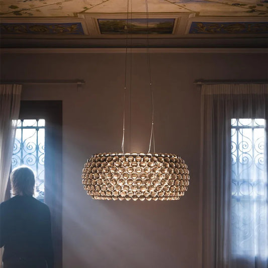 Modern gold acrylic rs7 bulb pendant lights dining room chandelier