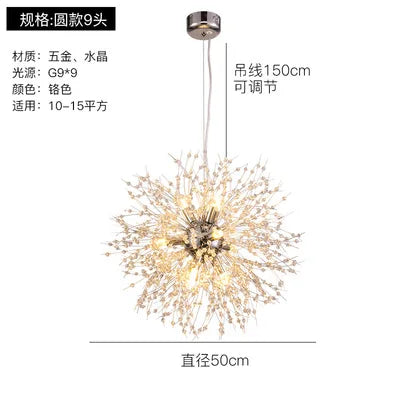 DecorBites™ Crystal Dandelion Pendant Lights for Chic Home Decor