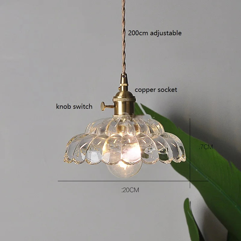 DecorBites™ Japanese Vintage Glass LED Pendant Lamp for Home Decor