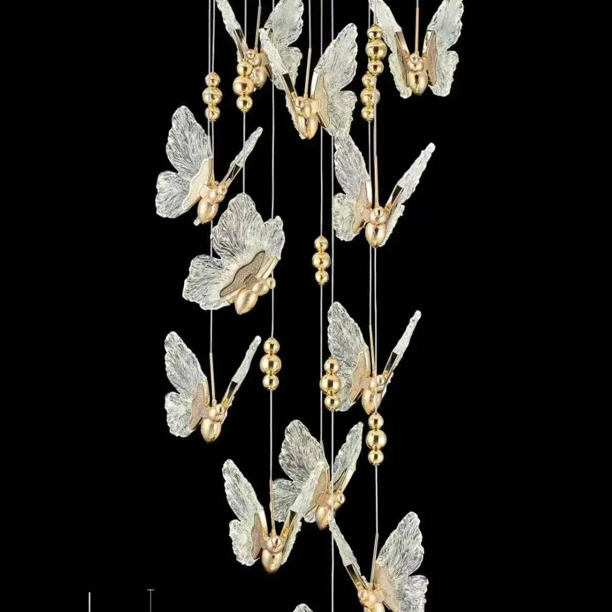 Gold Butterfly Pendant Lamp Alloy Bedside Style