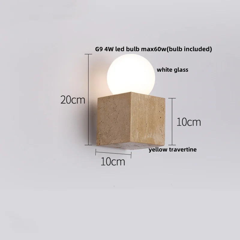 Travertine Glass Wall Light