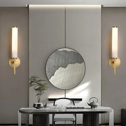 DecorBites™ Elegant Marble Copper Wall Sconce for Living Room and Bedroom Lighting