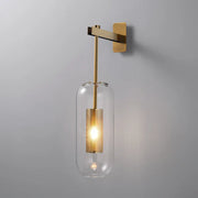 Gold Glass Bathroom Sconce With Clear Shades