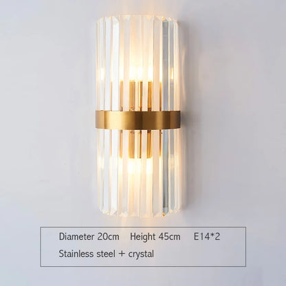 DecorBites™ Gold Crystal Wall Lights: Modern LED Sconce for Bedroom, Living Room & Bathroom