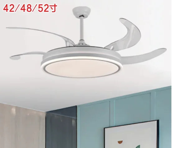 DecorBites™ LED Fan Lamp: Modern Invisible Ceiling Chandelier for Living Room, Bedroom & Dining Room