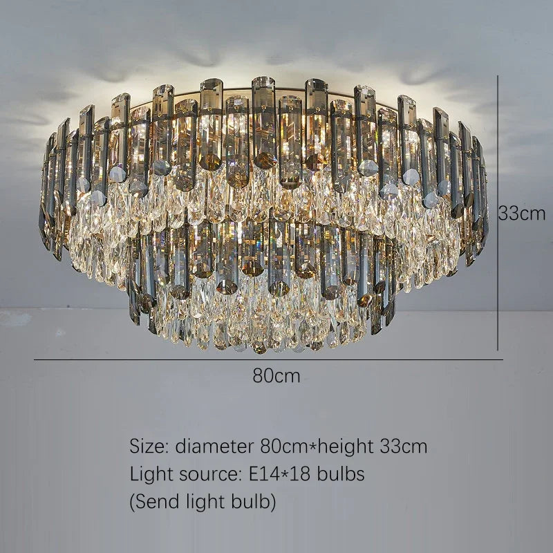 Gold Crystal Chandelier 6pcs Ceiling Design