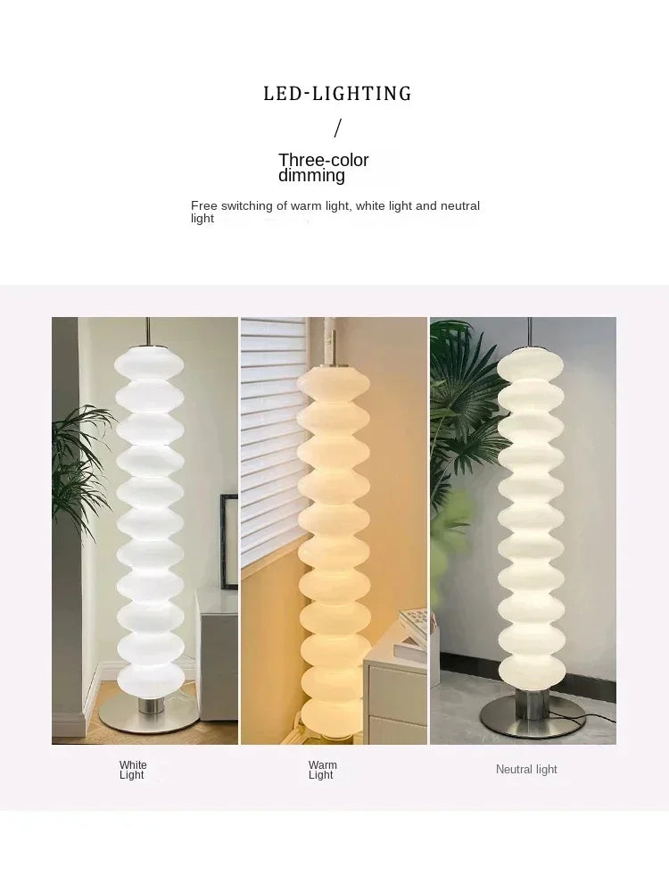 DecorBites™ Cream Sugar Gourd Floor Lamp for Elegant Living Room and Bedroom Ambience