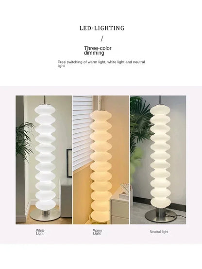 DecorBites™ Cream Sugar Gourd Floor Lamp for Elegant Living Room and Bedroom Ambience