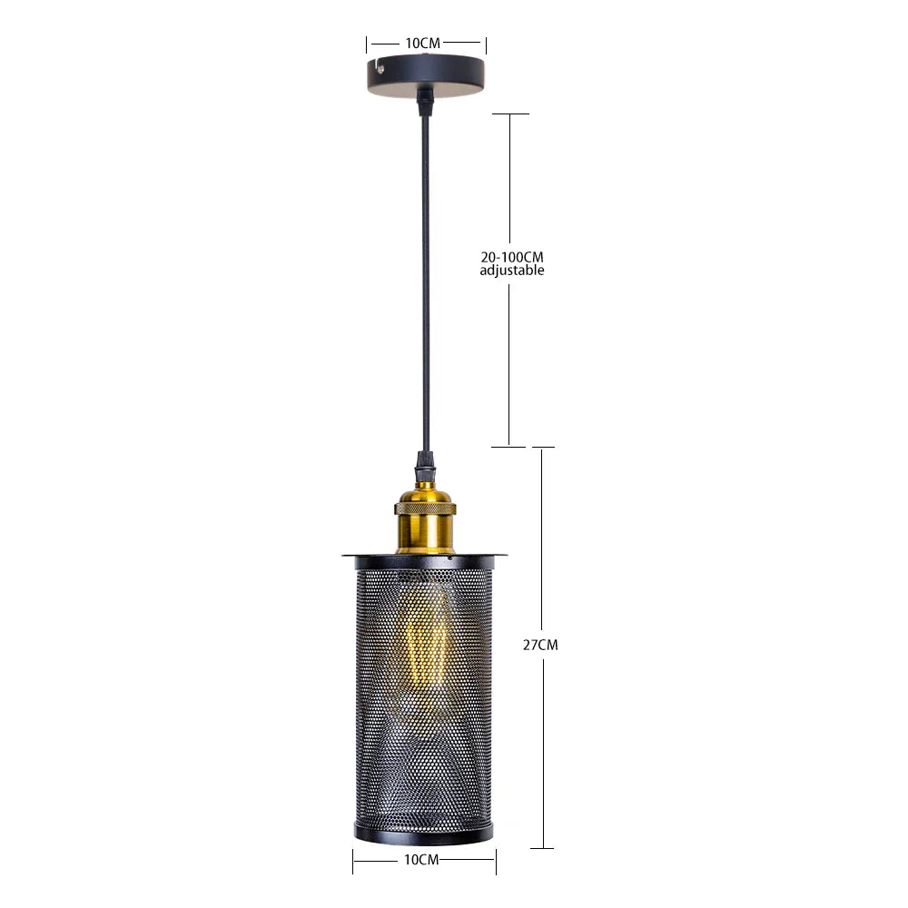 Black Iron Cage Pendant Light