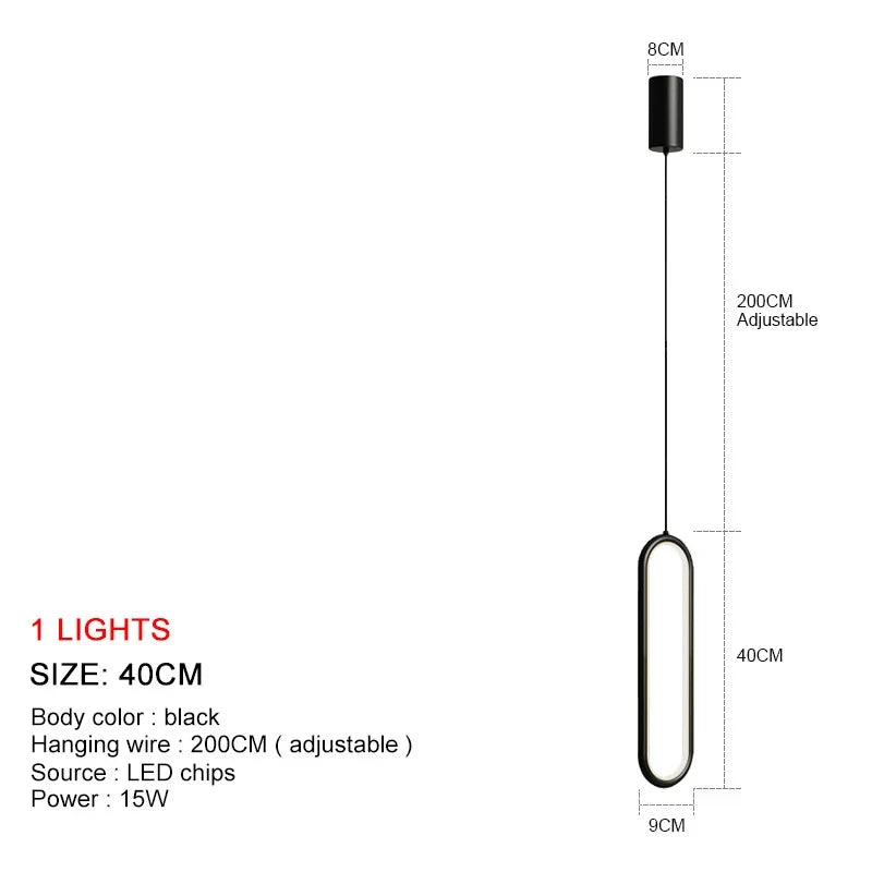 Sleek LED Pendant Chandelier