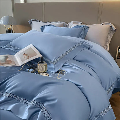 DecorBites™ Eucalyptus Fiber Lace Bedding Set for Soft, Silky & Cool Skin-friendly Comfort