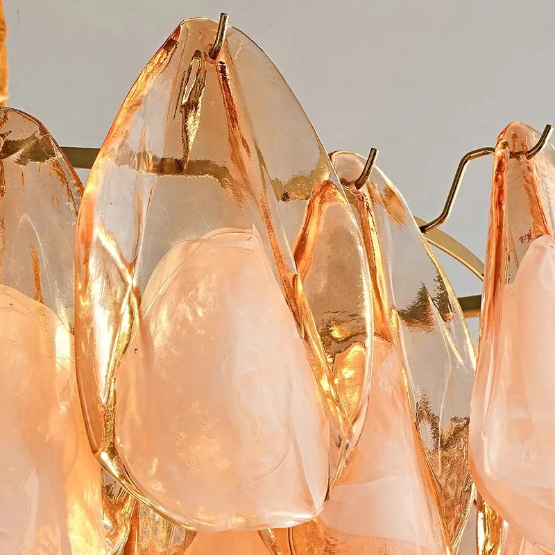 Gold Chrome Petal Chandelier