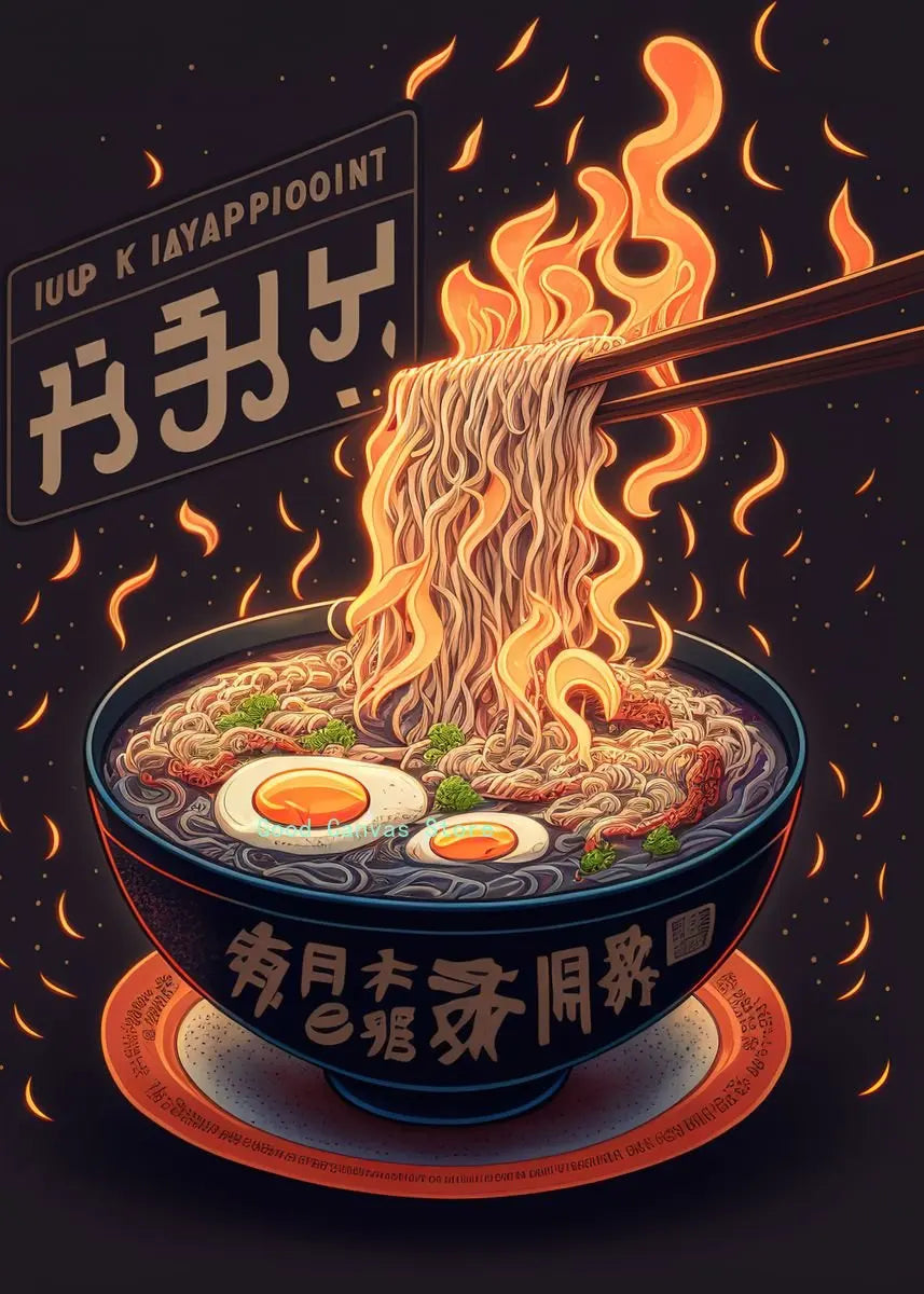 Neon Food Canvas Art