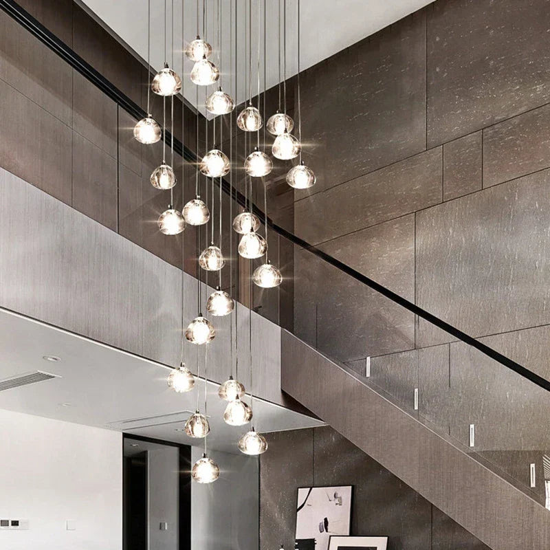 DecorBites™ Crystal LED Ceiling Chandeliers Bedroom Living Room Staircase Pendant Lamp