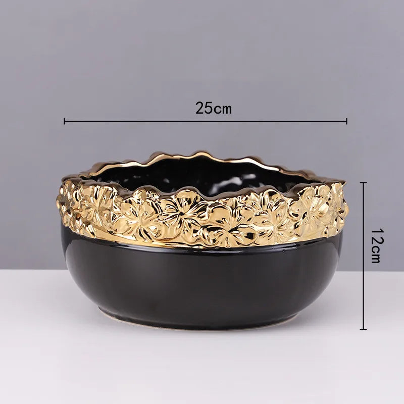 Gold Edge Ceramic Planter